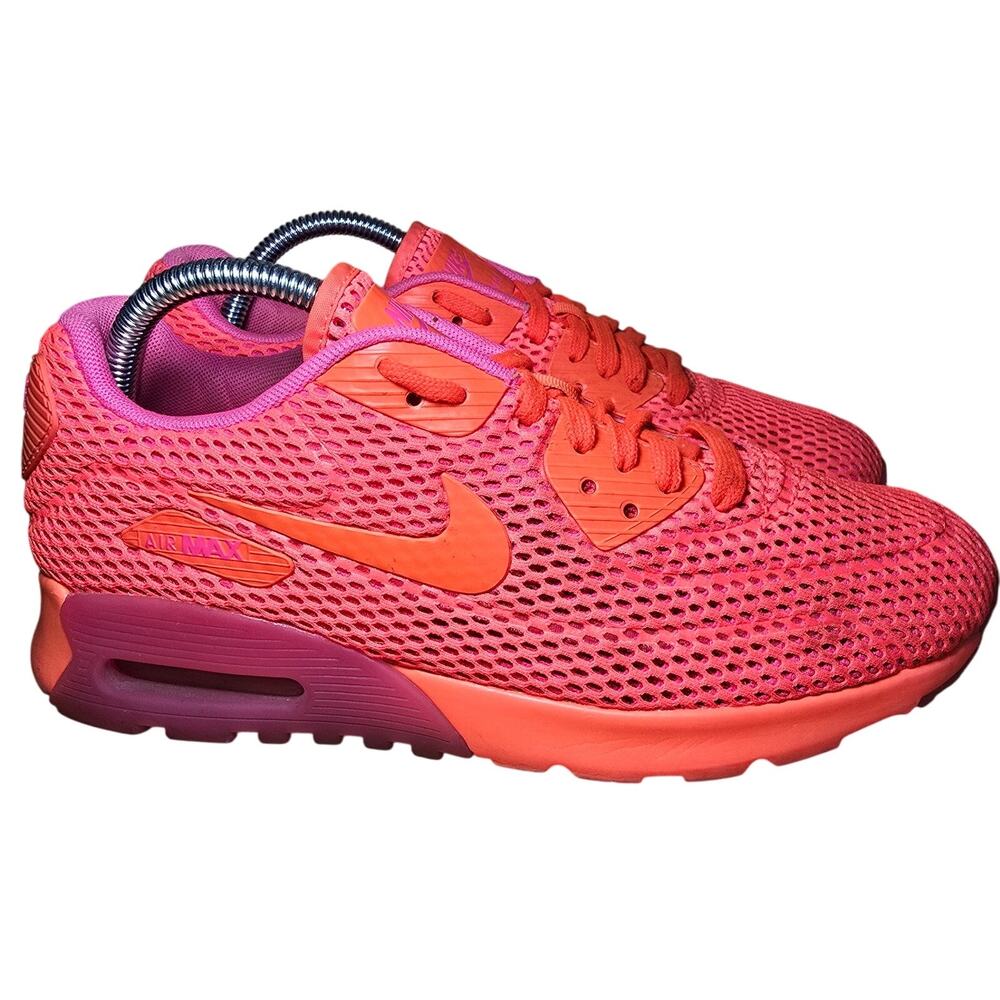 2015 Women's Nike Air Max 90 Ultra Breathe Bright Crimson Size 9.5 Used Rare - Picture 2 of 8